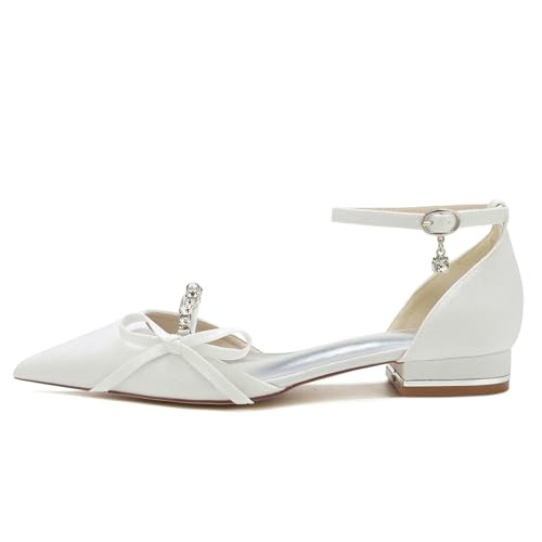 Chaussures de mariage à bout pointu et talons bas raffinés