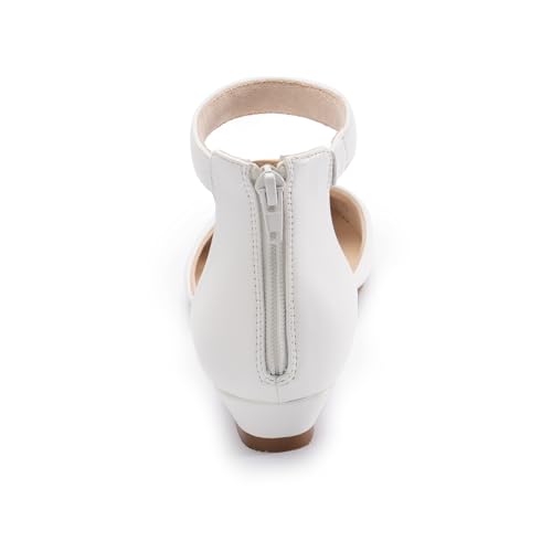 Image of Cusolemore Women Flat Shoes with Ankle Strap, Low Wedge Heel Flats for Women, Comfortable Pointed Toe Dress Shoes for Work Business Wedding