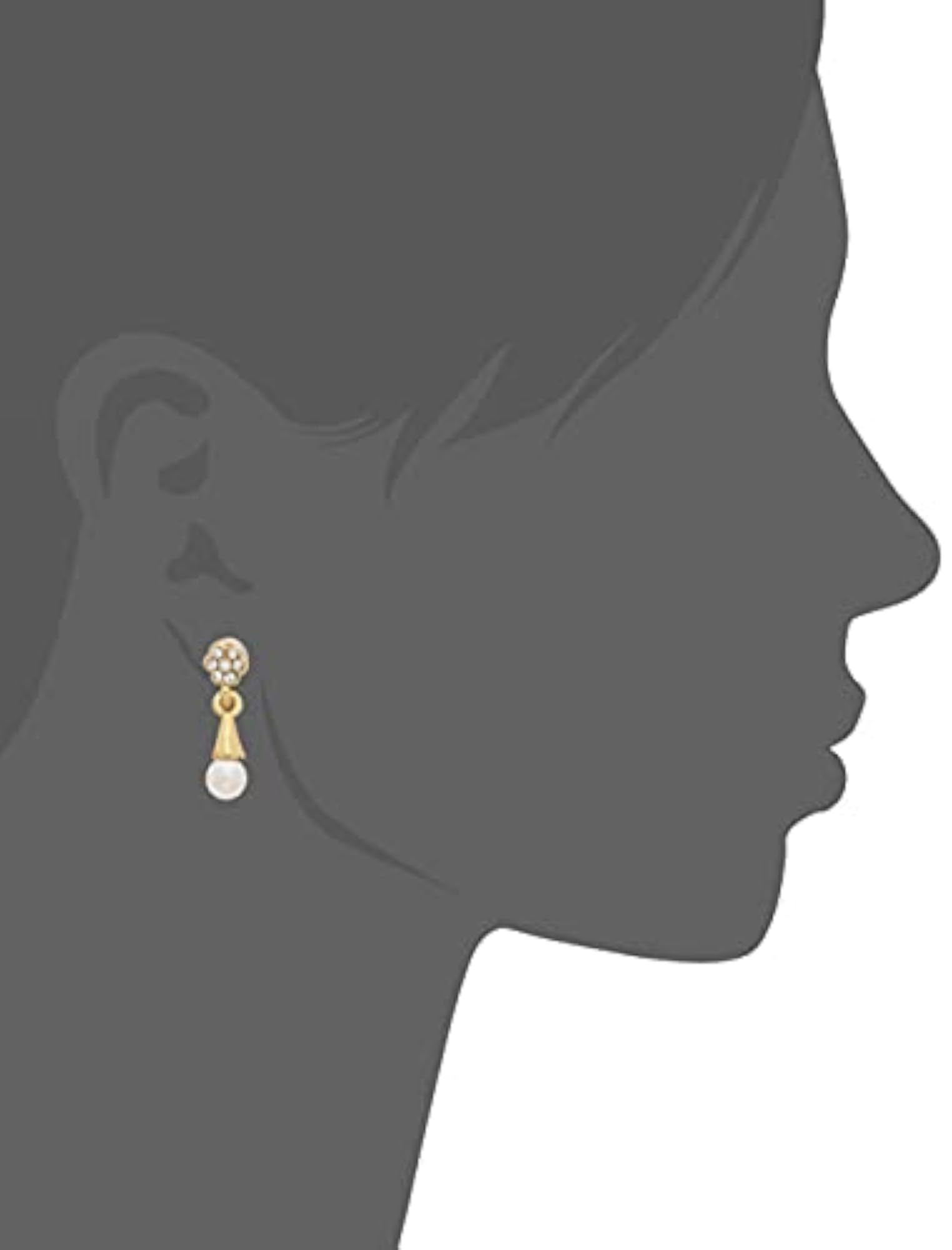 24kt Plated Floral Earrings with Pearl Buds