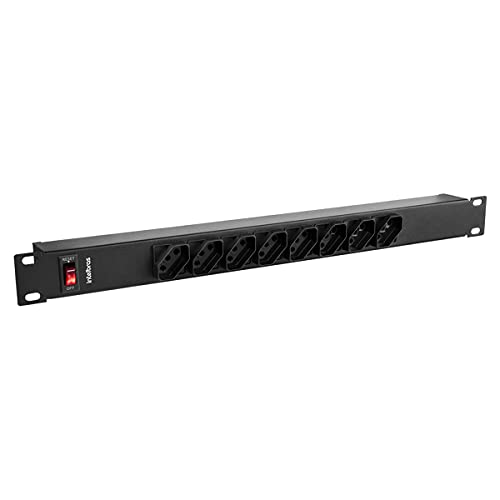 Protetor Eletrônico com 8 Tomadas para Rack EPR 208+ Preto Intelbras