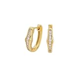 Pendientes de plata 925 con circonita geométrica para mujer, Metal