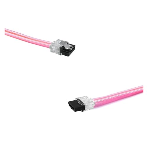 Cable SATA III 6 Gb/s 10 cm Conectores 180 Grados Rosa miniatura 3