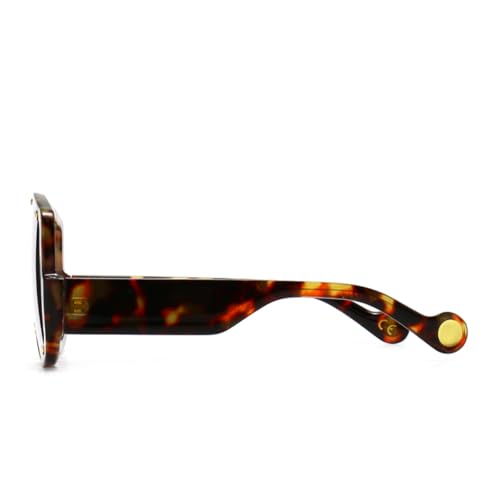 Lunettes de soleil rétro en monture large d'exception aux rivets polis main - 4