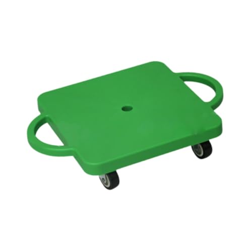 QSTDGVPW Scooter Board with Handles for Kids with Casters Square Physical Education Sitting Scooter for Home Gym Backyard Playground, Green
