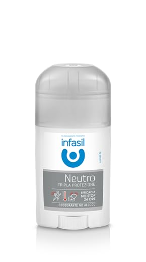 Infasil Dezodorant w sztyfcie, potrójna ochrona, neutralny, biały, do pielęgnacji ciała i higieny, opakowanie 12 sztuk