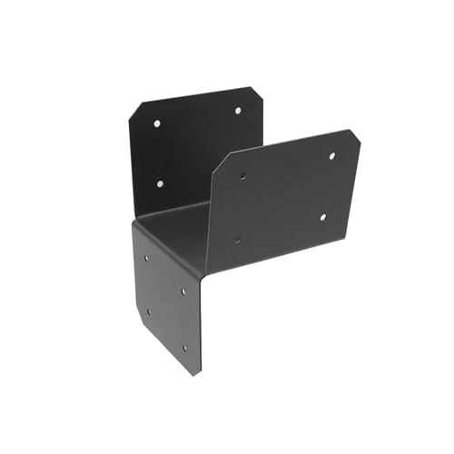 4-Pack Black U-Shaped Metal Joist Brackets for 4" (Actual 3.5"), Ideal for Tie, Connect, and Secure Joists to Beams or Walls, Heavy-Duty Support
