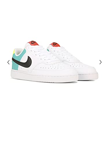 Nike Women's Court Vision Low Sneaker, White/Multi, 6.5 Regular US