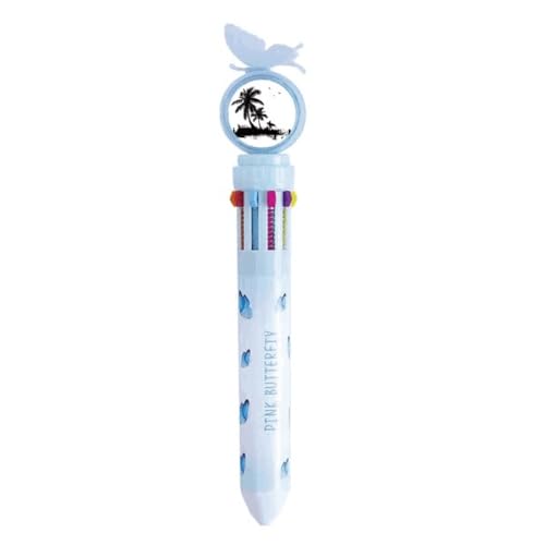 Stylo à bille rétractable multicolore avec motif arbre de coco pour fournitures scolaires