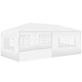 tectake® Tonnelle de Jardin Exterieur 6x3m Tente de Reception Protection UV 30+, Barnum Chapiteau Gazebo Pavillon de Jardin, résistant à l'eau avec Parois Amovibles, Cadre Robuste en Acier époxy