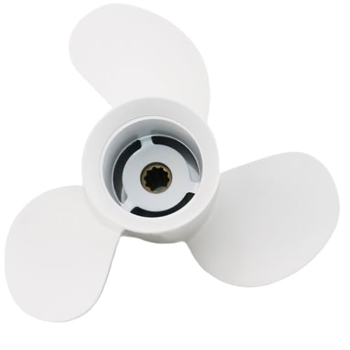 Boat Outboard Propeller 9 7/8x12 -F for Yamaha F20 F25 20 25 30 HP Engines, 9 7/8 x 12 ( 9.9x12 ) Pitch 10 Tooth Spline Aluminum Boat Motor Props, OEM No.664-45954-01-EL 664-45954-01-00, 3 Blades, RH