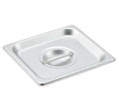 Tiger Chef 1/6 Sixth Size Stainless Steel Steam Table Pan Cover, Solid 1/6 Size Non-Stick Surface Steam Pan Lids With Handle 6 Pack