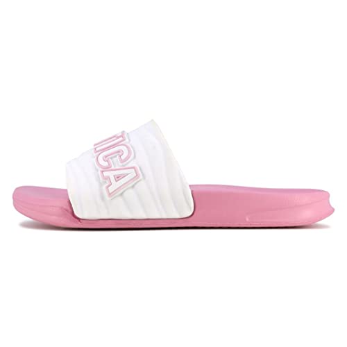 Nautica Kids Girls Slip-On Sandal Athletic Slide Youth Big Kid Little Kid-Loch Girls-White Candy Pink Size-22