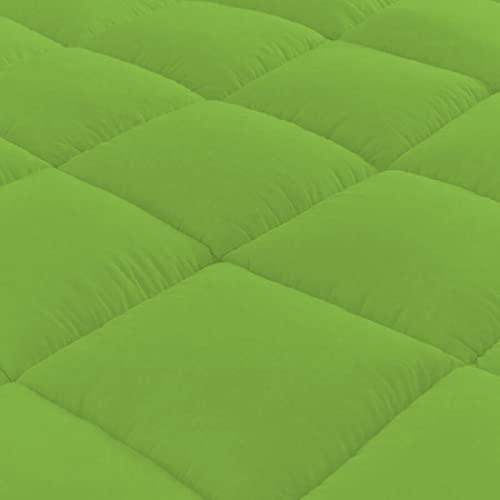 Image of 1200GSM Hollow Fibre Mattress Padding /Topper Mint Green for Single Bed-36 Inch X 72 Inch