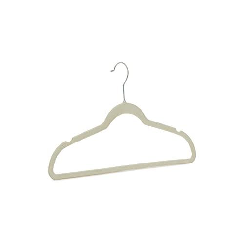 Amazon Basics Slim, Velvet, Non-Slip Suit Clothes Hangers, Ivory/Silver - Pack Of 50 & Kids Velvet, Non-Slip Clothes Hangers, Beige - Pack Of 30 #TOP3