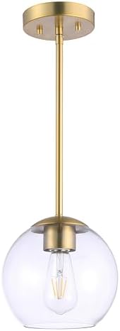 Minka Lavery 2790-695 Auresa Convertible Pendant to Semi-Flush, 1-Light, 60 Total Watts, 8.25-in H x 8.63-in W, Soft Brass