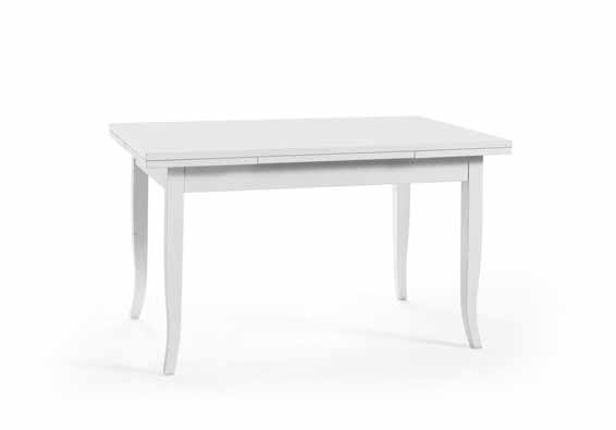 TAVOLO DA CUCINA IN LEGNO ALLUNGABILE SHABBY CHIC MOD DUETTO BIANCO (160x85 (240))