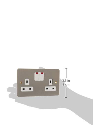 MK Edge K14647BRCW 13A Double Switched Socket with Neon/Double Pole/Dual Earth - Brushed Chrome - Image 3