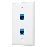 Ethernet Wall Plate Cat6 2Pack,Cat 6 Wall Plate Female-Female Compatible with Cat7/6/6e/5/5e Ethernet Devices -Blue - Image 5