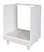 Berlenus Meuble Bas de Cuisine Four 60 cm, Autre, Blanc Haute Brillance, 60 x 52 x 83 cm