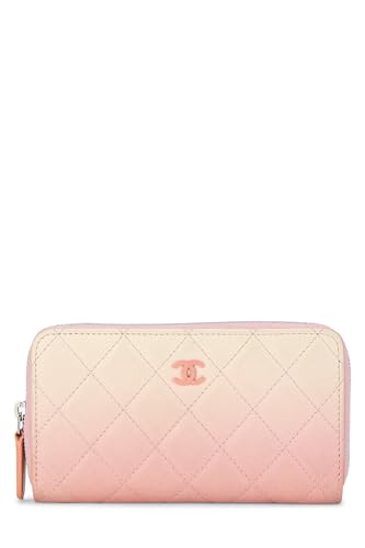 Pre-Loved Pink Ombré Quilted Lambskin Zippy, Pink