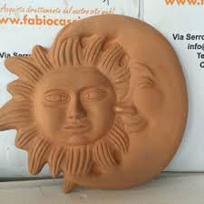MASCHERA IN TERRACOTTA GREZZA ECLISSI (SOLE LUNA)