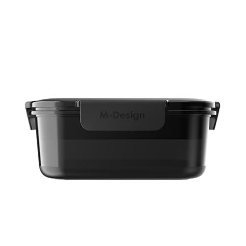 M-Design Fresco™ Lunch Box 1.6L - 2025 Exclusive - BPA Free, Microwave Safe, Dishwasher Safe, Food Safe, Stackable - Smoke Black