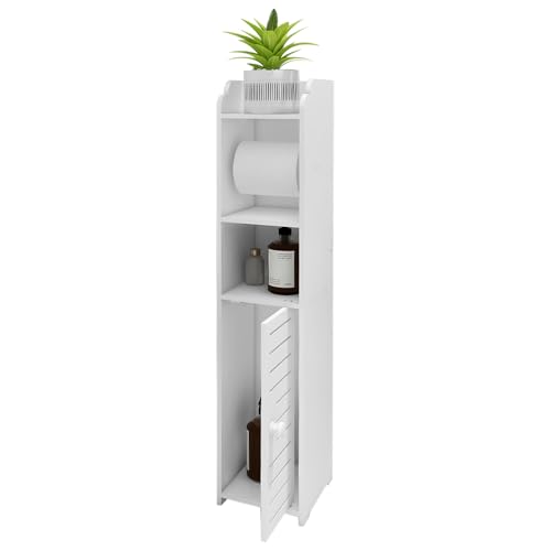 Willonin Petit Meuble de Rangement pour Toilettes, Meuble Toilettes WC Rangement,Support pour Papiers Toilettes,Pieds Résistant à l’Eau, Petits Espaces (15...