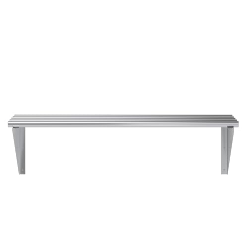 Image of AmGood 14 in. x 36 in. NSF Stainless Steel Tubular Wall Shelf | Heavy-Duty Metal Shelving for Appliances & Equipment | Ideal for Kitchen, Restaurant, Garage, Laundry, Utility Room