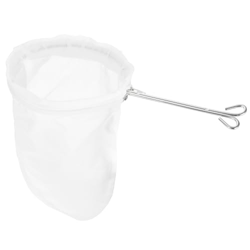 QUARKZMAN 1 Bolsa de Filtro de Café de Tela, Filtro de Café de Calcetín, Colador de Café Reutilizable con Asa de Anillo de Acero Doble, Pequeño, Blanco
