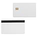 Gialer 50 Packs SLE4442 Chip Contact IC Card with 5/16inch 2 Tracks Hico Magnetic Stripe 2 in 1 Blank PVC IC Smart Intelligent Card