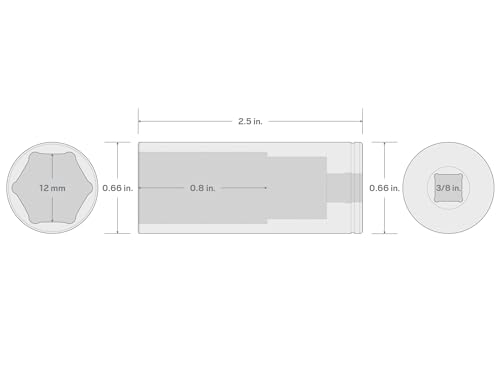Image of TEKTON 3 /8 Inch Drive x 12 mm Deep 6-Point Socket | SHD13112
