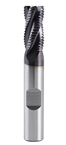 Image of Accusize Industrial Tools 3 /8'' Fine Tooth M42 8% Cobalt Tialn Roughing End Mill, 3 /8'' Shk Dia, 3 /4'' Flute Length, 2-1 /2'' Oal, 4 Flute, 1104-0038 | Fine Tooth, M42 8% Cobalt, TiAlN Coated, 2-1 /2 inch OAL, Single End, Center Cutting
