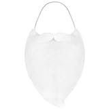 NUOBESTY Fake Beard Costume Accessories for Boys, Girls & Adults - White Santa Claus Beard for Christmas Party
