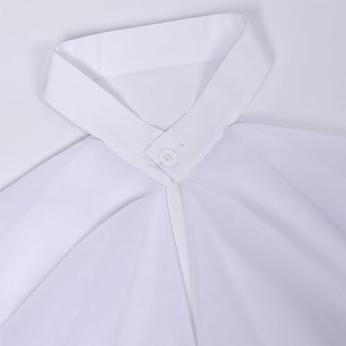 Women Shawl,Victorian Colonial Jabot False Collar Medieval Steampunk Costume Detachable White Ruffled Neck Collar Victorian Necktie3