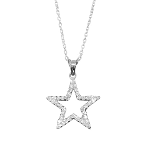 Image of Zarkan 925 Hallmark Silver Twinkle Star Necklace | Rhodium plated | Beautiful Gift for women and Girls