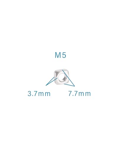 Image of M5-0.8 Square Nuts - IMScrews 304 Stainless Steel Square Nuts - Durable Fasteners for Home Repairs and Professional Engineering Pack of 200