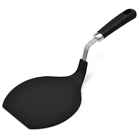 Contiup Grip-EZ Premium Chef Series Round Flexible Large Spatula Pancake Spatula,Pancake Flipper,Egg Turner, and Omelet Spatula-Heat Resistant,Black Cover