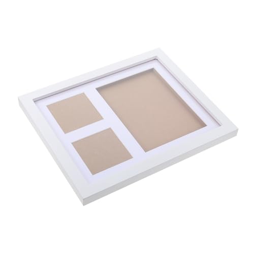 Totority Newborn Footprint Kit Milestone Board Handprint Photo Frame Memory Photo Holder White Clay