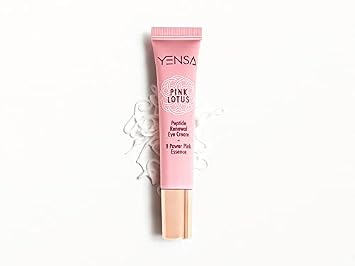 YENSA Pink Lotus Peptide Renewal Eye Cream | Under Eye Korean Superfood Cream for Dark Circles, Sensitive Skin, Puffiness 15 mL