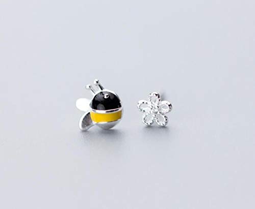 Boucles d'oreilles abeilles et fleurs le cadeau asymétrique idéal pour femme