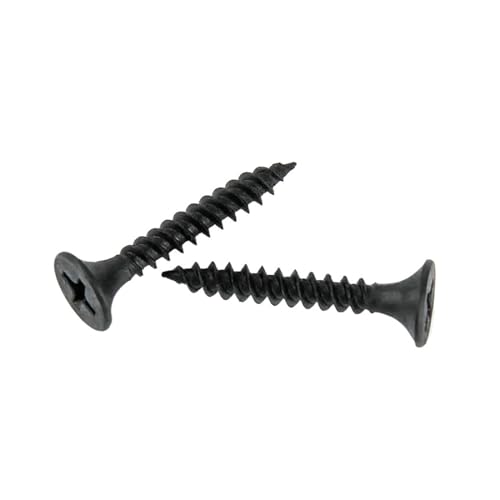 Screws,wood screws,self tapping screws, 25Pcs M3.5 Carbon Steel Black Cross Recessed Countersunk Flat Head Tapping Screws Wood Screw Wall Nails Drywall Nail (Color : Black 25pcs, Size : M3.5x30mm) ( C