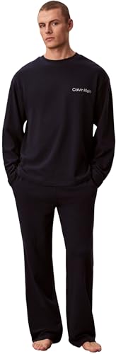 Calvin Klein Ls Tee Pant Set Lv00nm2950 Autres vêtements de détente et de Nuit, Blue (Shoreline), L Homme