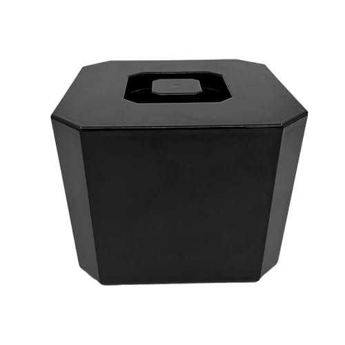 Ice Bucket with Lid Black, 6 Litre, Octagonal & Double Walled Insulation, BPA Free, Ice Buckets, Ice Buckets for Parties, UK Made, Perfect for Home Bars, Bar Accessories, Pubs, BBQs and Picnics