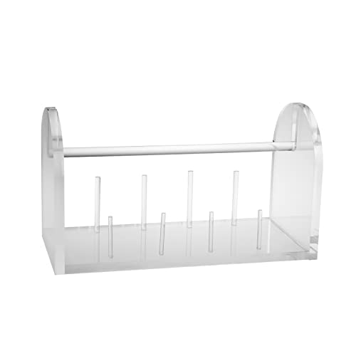 KVMORZE Acrylic Spools Holder, Yarn Ball Holder, Embroidery Thread Spool Holder Suitable for Beginners, Adults, Thread Rack Organizer for Weaving Cord and Sewing Threads, 10.3x4.7x6.3in (Clean)