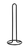 WENKO Küchenrollenhalter - Rollenhalter für Küchentücher, stehend, Metall, 12.5 x 32.5 x 12.5 cm, Schwarz