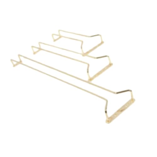 P44-TG-SLKGH016, Glass Hanger, 16" Long Wire Brass-Plated Stemware Rack, Under Cabinet Hanging Glass Holder for Wine Glass Storage in Bars and Kitchens, Pack of 12