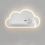 kushngaira Applique murale LED nuages ​​avec interrupteur, lampe de lecture rotative à 350 °,...