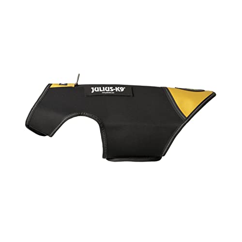 Julius-K9, Chaqueta de neopreno para perro IDC, Talla: S, Negro y Amarillo