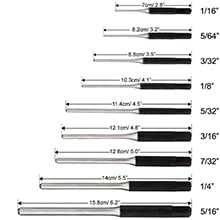 9 Pcs Durable Steel Roll Pin Punch Set,Professional Multi Size Round Head Pins Set Steel Grip Roll Pins Punch With Carry Box #TOP4