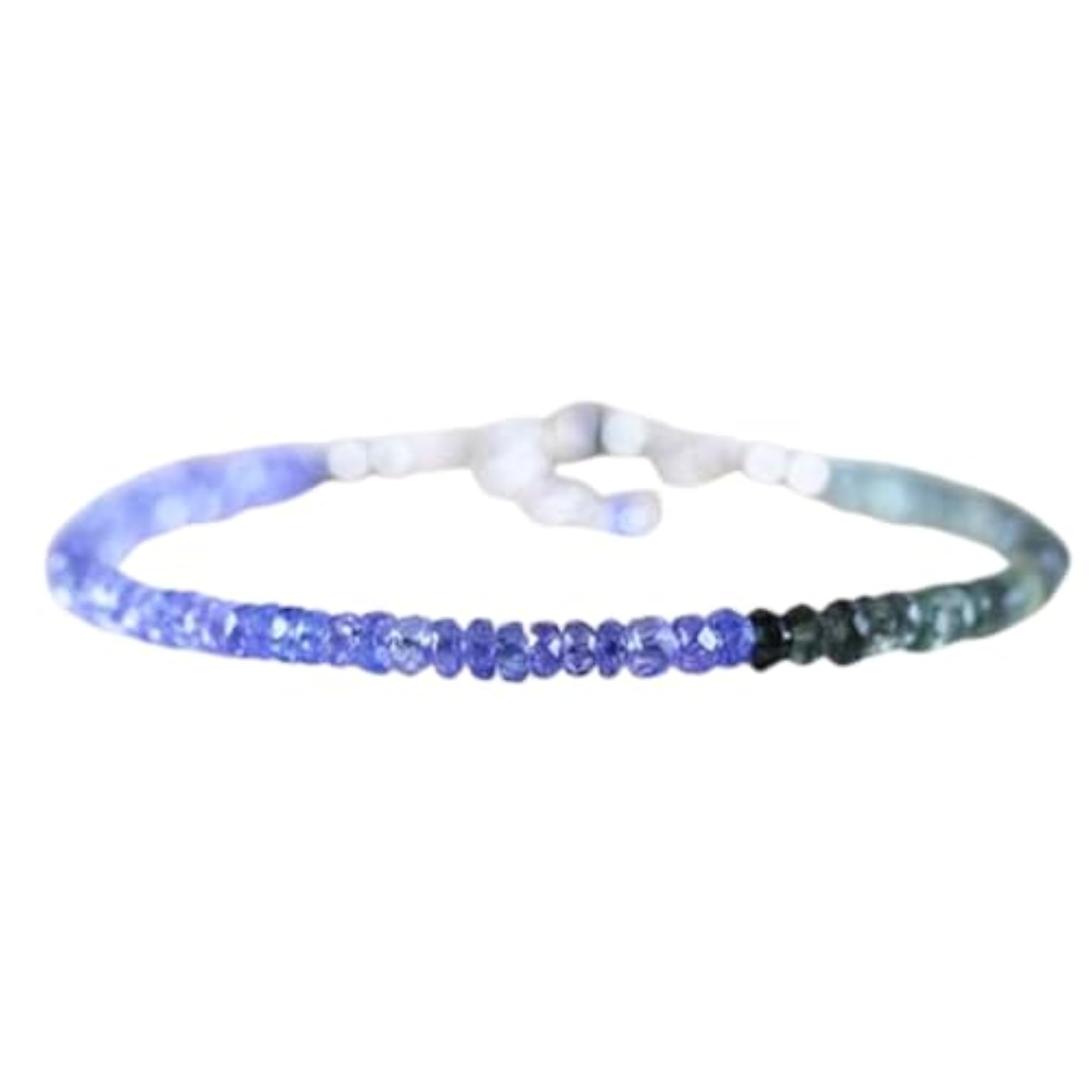 Moss Aquamarine & Tanzanite 3mm Adjustable Bracelet, Unisex